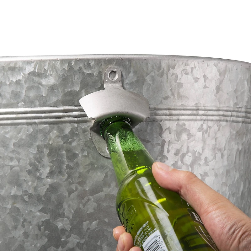 Glitzhome® 26" Galvanized Beverage Tub Accent Table