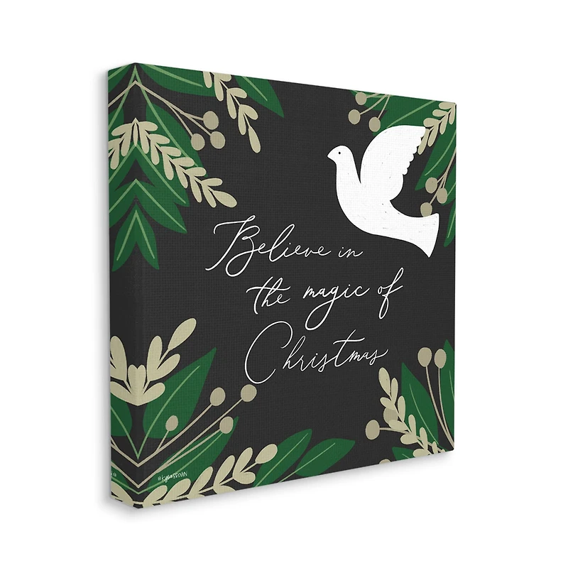 Stupell Industries Magic Of Christmas Botanical Dove Canvas Wall Art