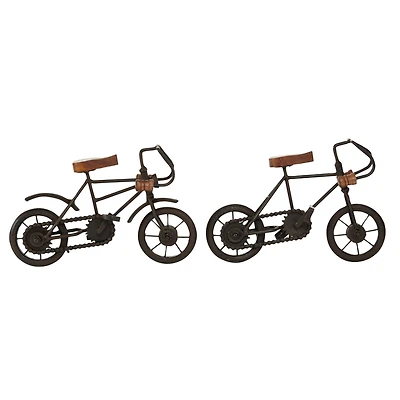 10.25" Black Metal Bike Tabletop Sculptures, 2ct.