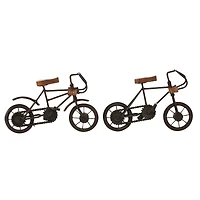 10.25" Black Metal Bike Tabletop Sculptures, 2ct.