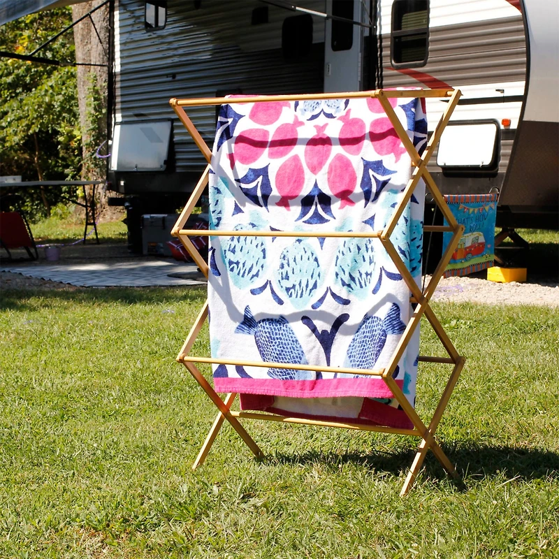 Household Essentials Drying Rack (Bamboo, 29")