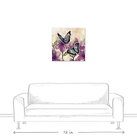 Butterflies With Purple Flowers 24" x 24" Canvas Wall Art