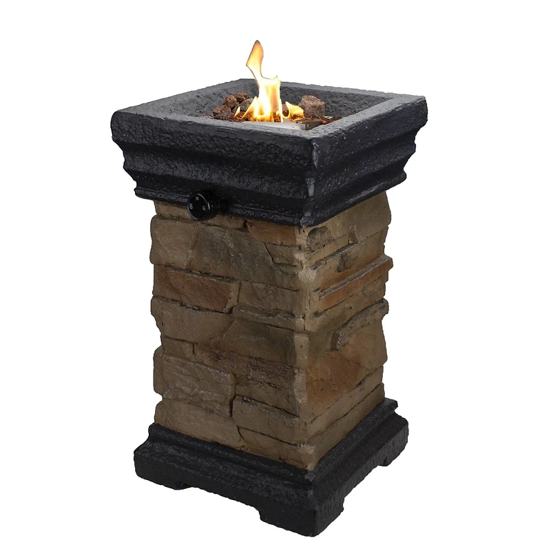 19" Classic Stone Outdoor Table Top Gas Fire Pit