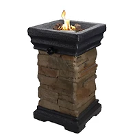 19" Classic Stone Outdoor Table Top Gas Fire Pit