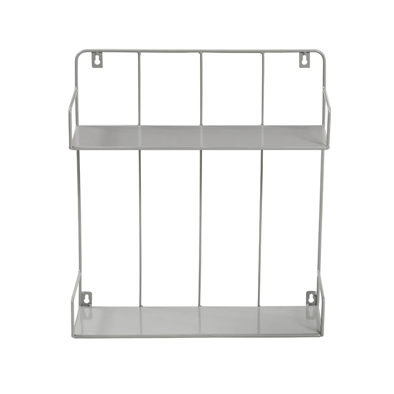 Honey Can Do Gray 2-Tier Metal Wall Shelf