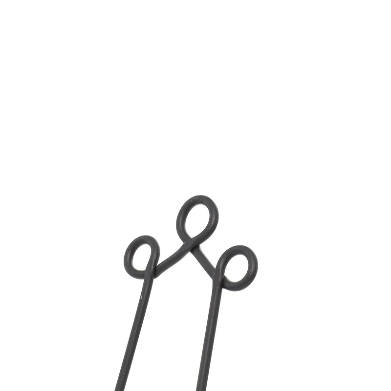 Traditional Scrolling Black Metal Easel, 19" x 6" x 9"