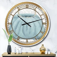 Designart 'Glam Cosmetics Blue Bag Glam Wall Clock
