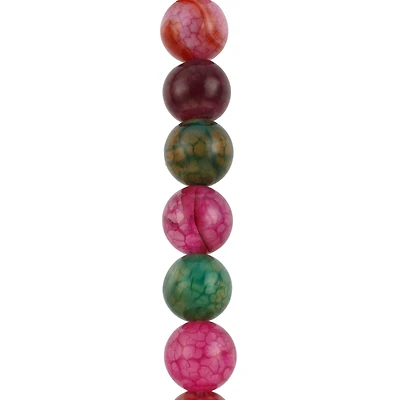 Multicolor Crackled Agate Round Beads by Bead Landing