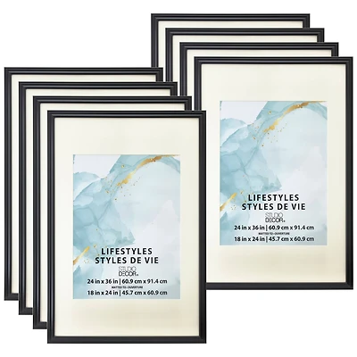 8 Pack: Black 18" x 24" Frame with Mat, Lifestyles™ by Studio Décor®
