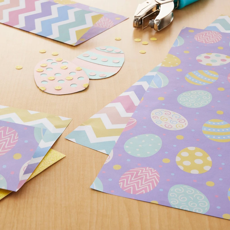 48 Pack: Easter Eggs Double-Sided Cardstock Paper by Recollections™, 12" x 12"