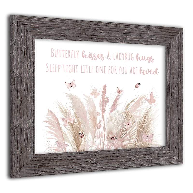 Butterfly Kisses & Ladybug Hugs Western 14" x 11" Framed Print