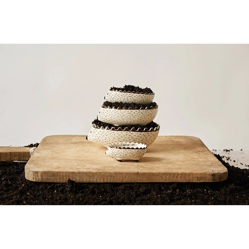 Hello Honey® Hand Painted Stoneware Hedgehog Measuring Cup Set