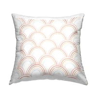 Stupell Industries Pastel Happy Rainbow Repeating Arch Pattern Throw Pillow, 18" x 18"