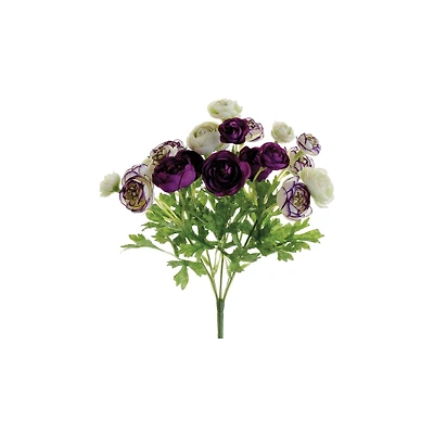 Ivory & Violet Mini Ranunculus Bush