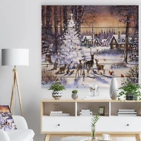 Designart Christmas Woods with Deer