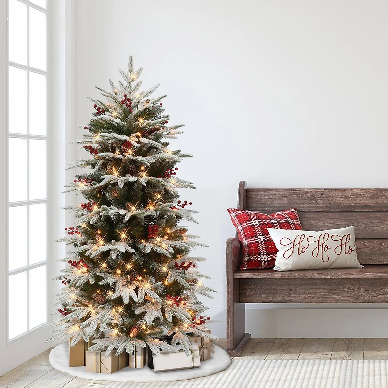 4.5ft. Pre-Lit Halifax Fir Artificial Christmas Tree, Clear Lights