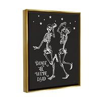Stupell Industries Dance 'Til We're Dead Skeletons Framed Floater Canvas Wall Art