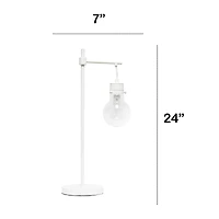 Lalia Home 24" White Matte 1 Light Beacon Table  Lamp with Clear Glass Shade