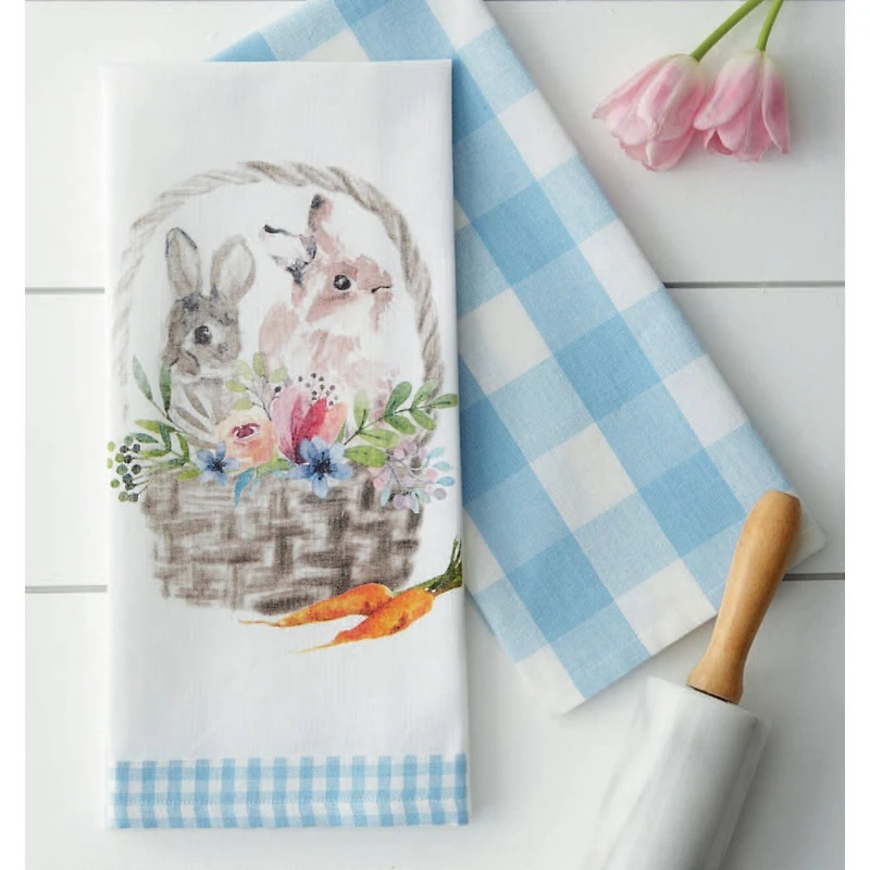 DII® Easter Bunny Basics Dish Towels, 4ct.