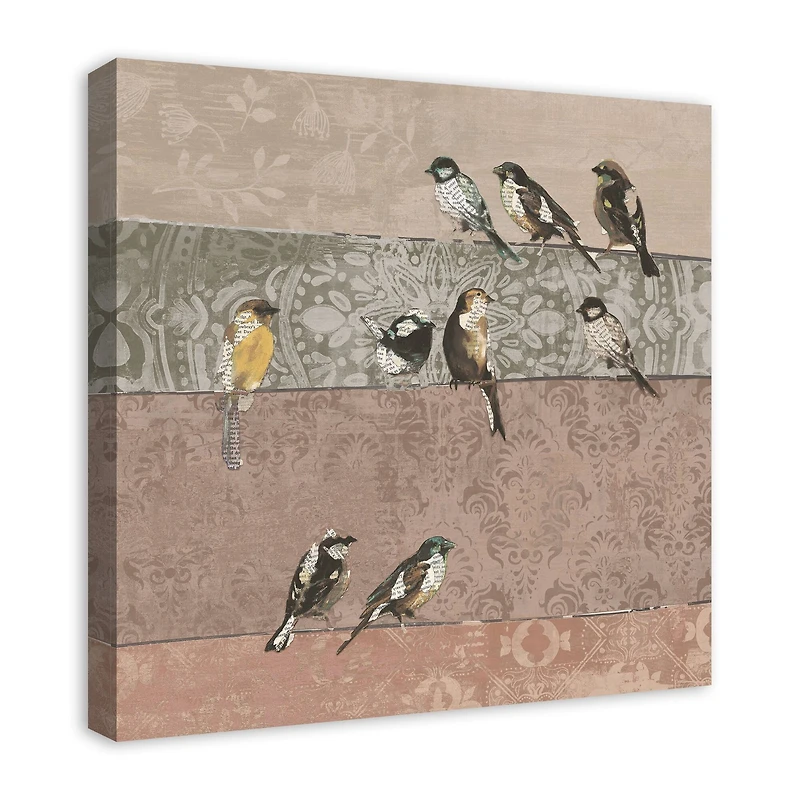 Collage Bird Patchwork 30" x 30" Canvas Wall Art
