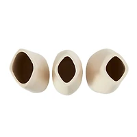 9" Cream Ceramic Minimalistic Vase Set