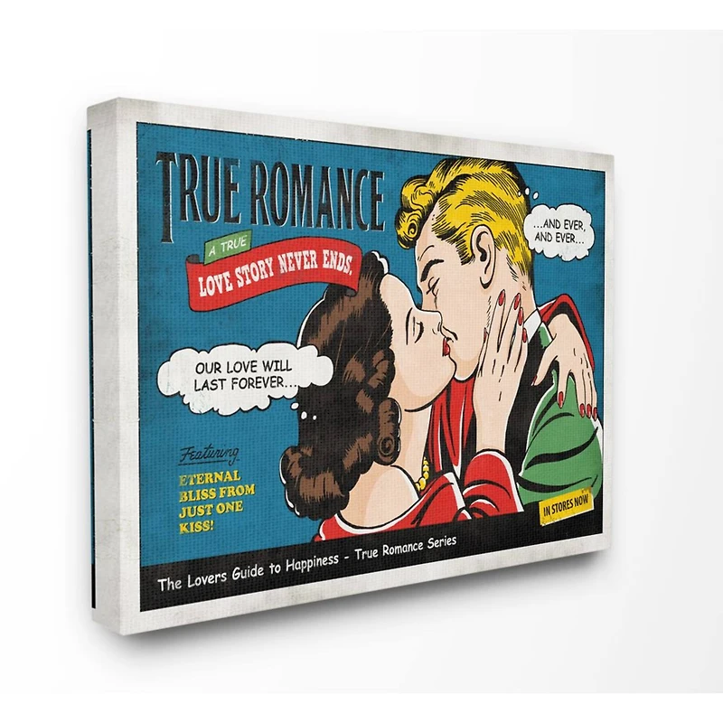Stupell Industries True Romance Comic Retro Canvas Wall Art