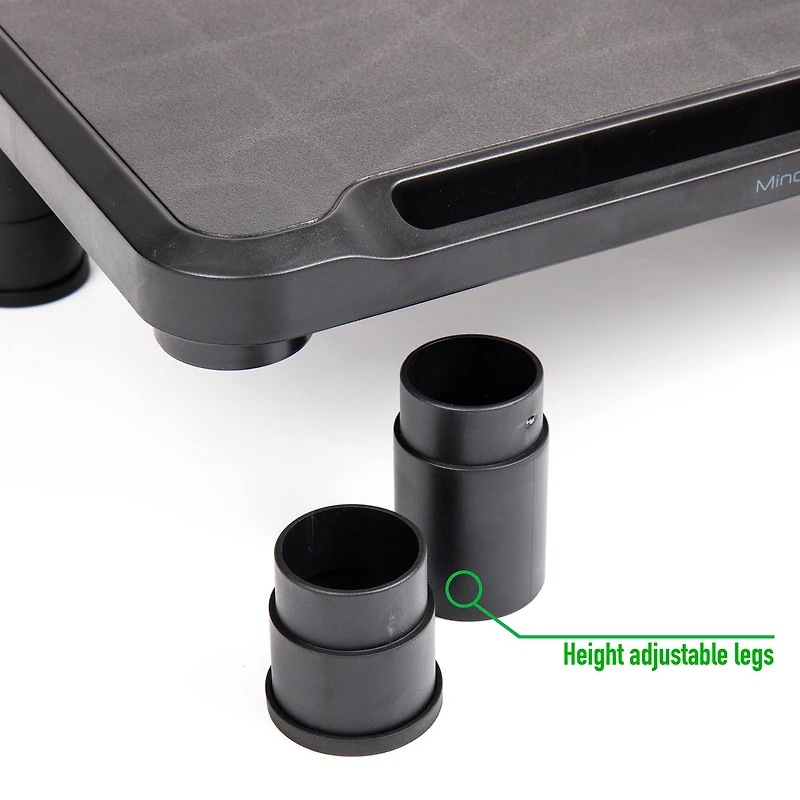 Mind Reader Black Small Plastic Monitor Riser Stand Set