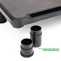 Mind Reader Black Small Plastic Monitor Riser Stand Set