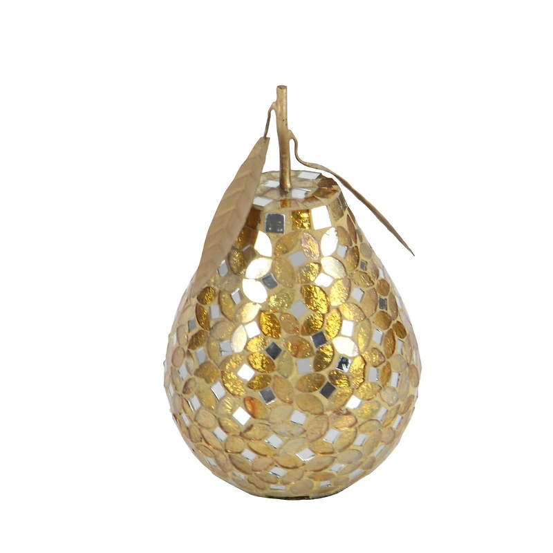 Gold Metal Glam Fruit Sculpture Set