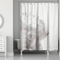 Sweet Floral Elephant 71" x 74" Shower Curtain