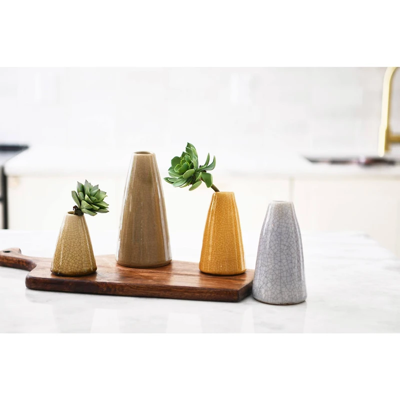 Hello Honey® Decorative Conical Stoneware Vase Set