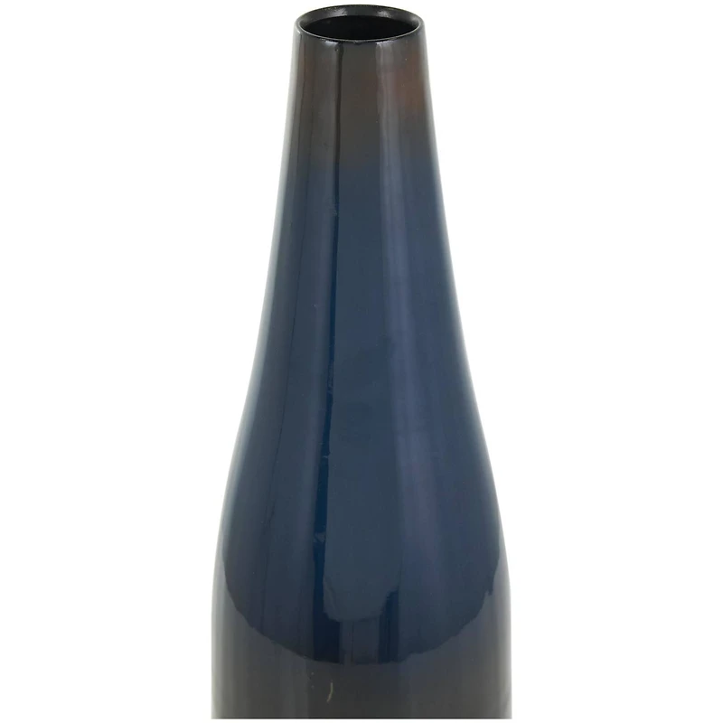 20.25" Blue & Brown Ombre Metal Vase