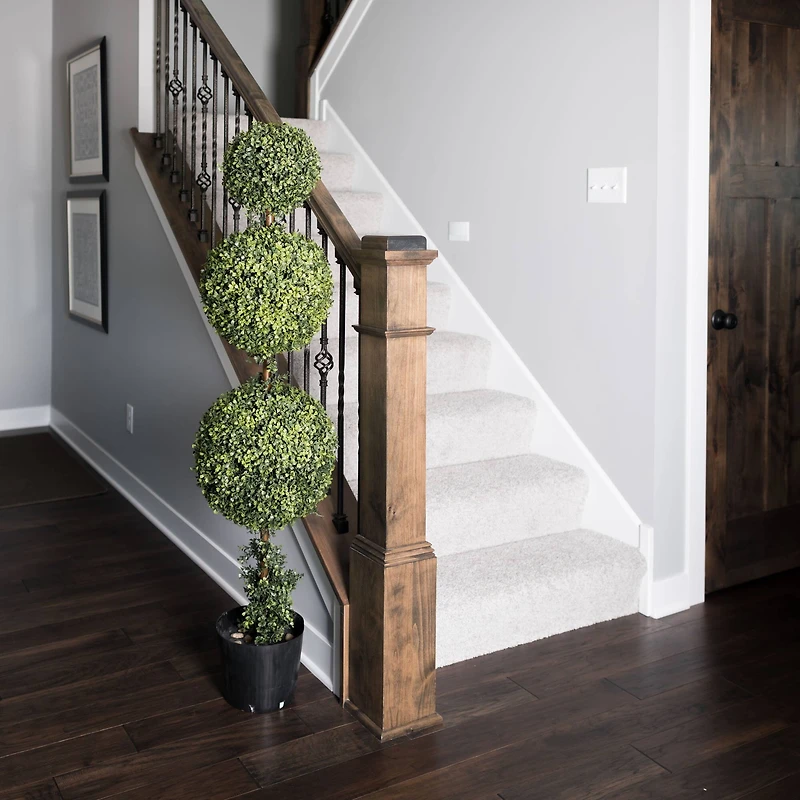 4ft. Artificial Triple Ball Green Boxwood Topiary