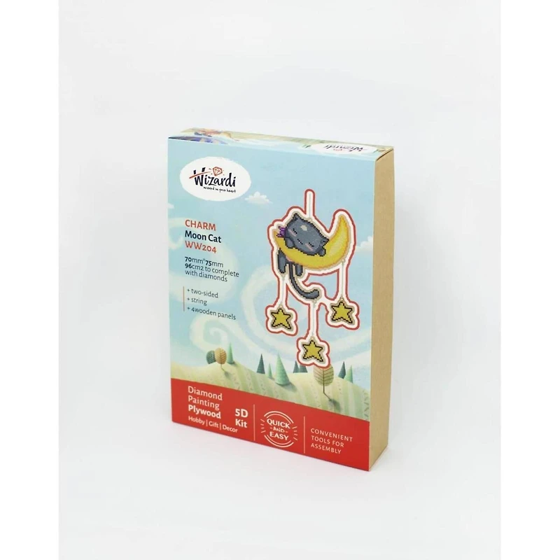 Wizardi Diamond Painting Kit Moon Cat