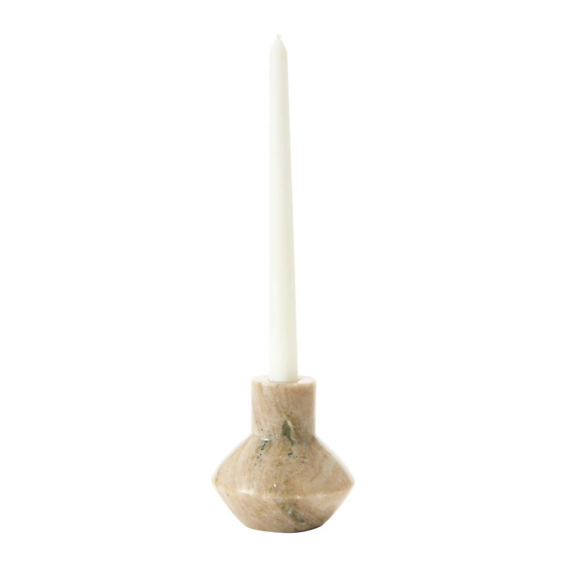 Hello Honey® 4" Beige Marble Taper Holder