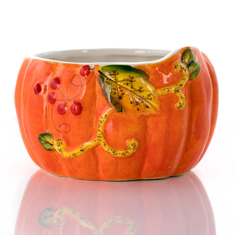 Gibson Home® Orange Stoneware Pumpkin Cookie Jar with Lid