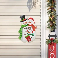Glitzhome® 2.5ft. Metal Snowman Family Yard Stake