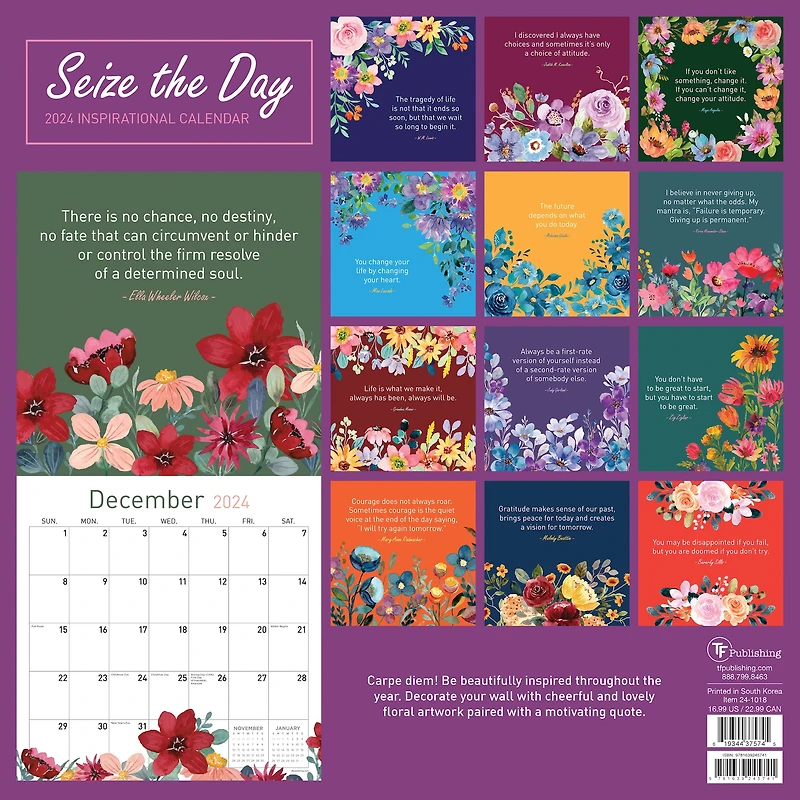 TF Publishing 2024 Seize the Day Wall Calendar