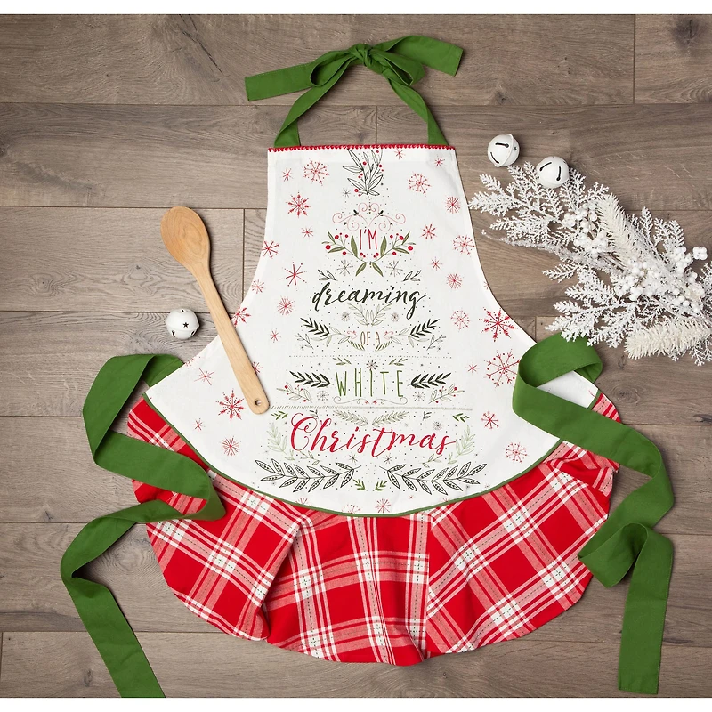 DII® White Christmas Tree Ruffle Apron