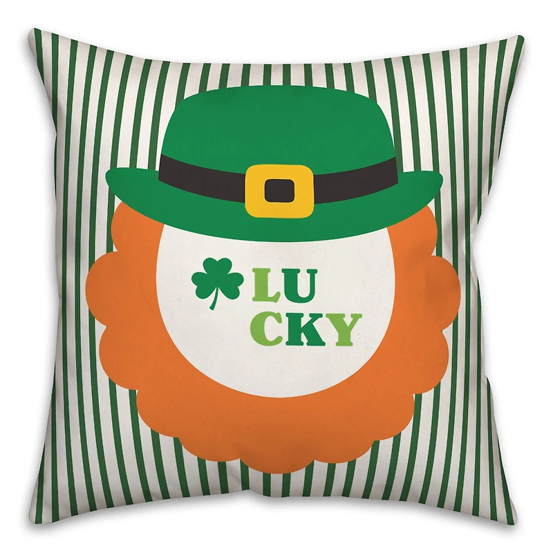 Leprechaun Lucky 18" x 18" Throw Pillow
