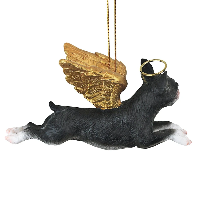 Design Toscano Honor the Pooch Boston Terrier Holiday Dog Angel Ornament