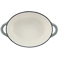 MegaChef 7qt. Gray Oval Enameled Cast Iron Casserole