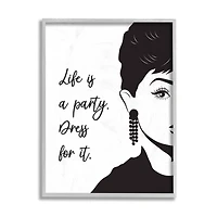 Stupell Industries Life's a Party Audrey Wall Art in Gray Frame