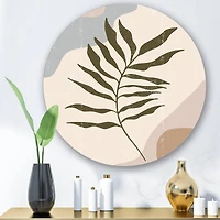 Designart - Botanical Minimalist Leaf In Earth Tones I