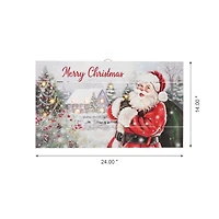Glitzhome® 24" LED Wooden Santa Wall Décor