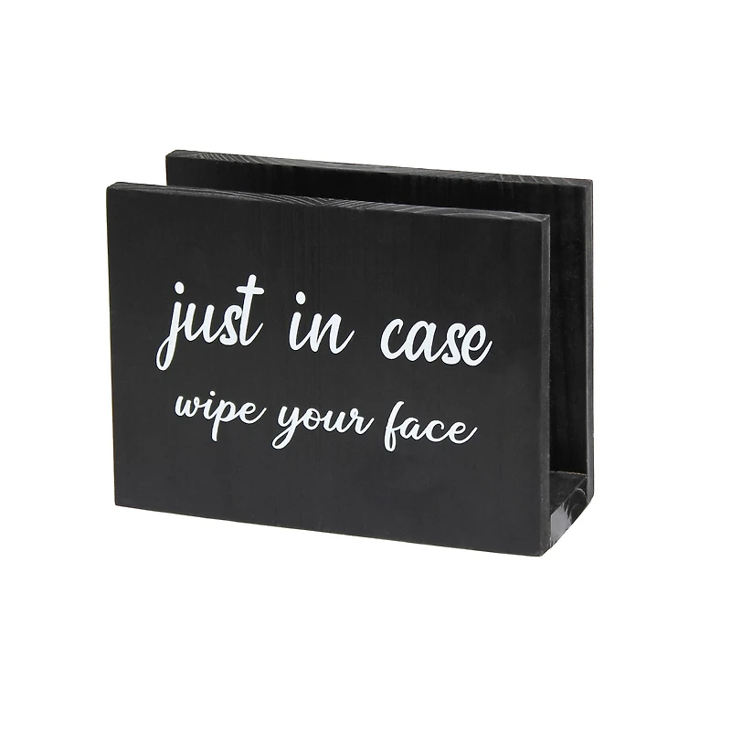 Elegant Designs™ Napkin Holder and Cup Holder Set with Black with White Script