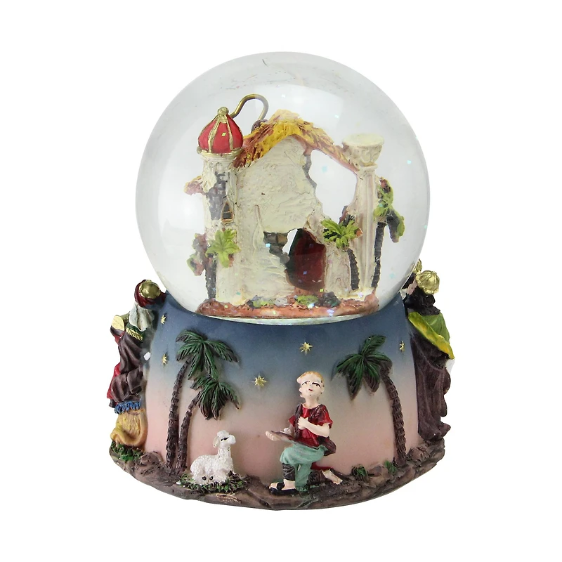6" Nativity Manger Scene Musical Christmas Snow Globe