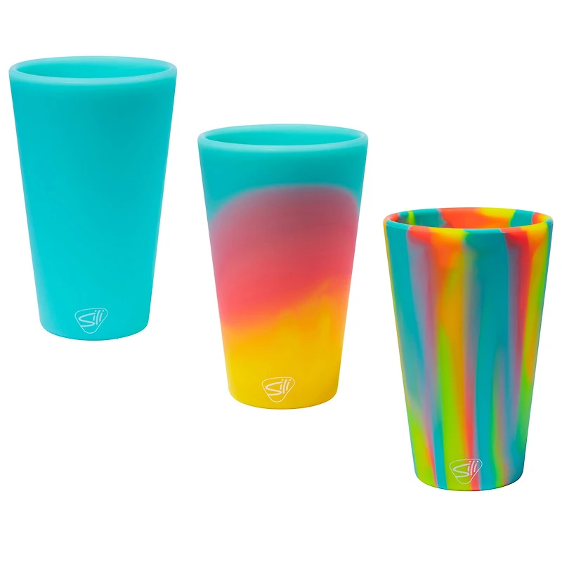 Silipint® 16oz. Mixed Pattern Silicone Pint Glasses, 6ct.