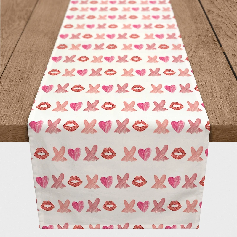 Lipstick XO Pattern 16" x 72" Cotton Twill Runner