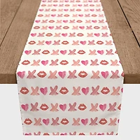 Lipstick XO Pattern 16" x 72" Cotton Twill Runner